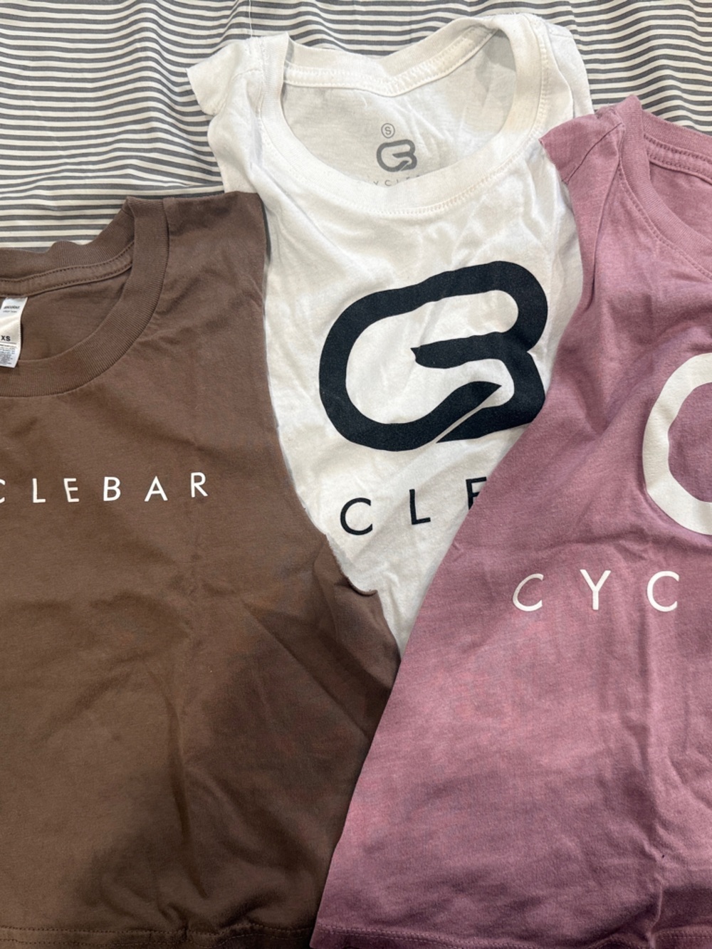 Cyclebar Tank Tops in Brown, White & Mauve